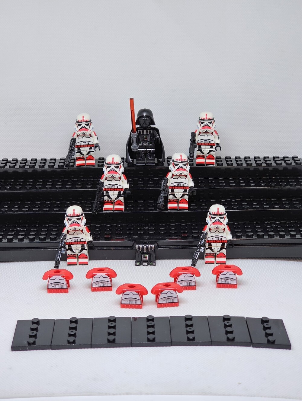 Lot of 7 Lego Compatible Star Wars Darth Vader and Shock Trooper Minifigures
